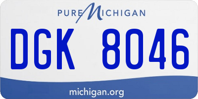 MI license plate DGK8046