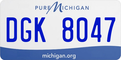 MI license plate DGK8047