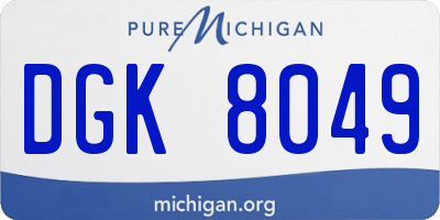 MI license plate DGK8049