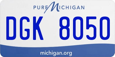 MI license plate DGK8050