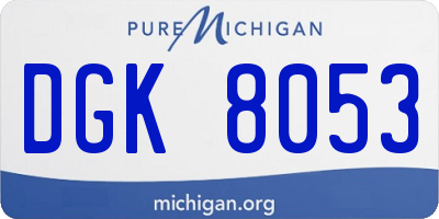 MI license plate DGK8053