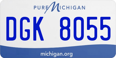 MI license plate DGK8055
