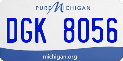 MI license plate DGK8056