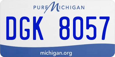 MI license plate DGK8057