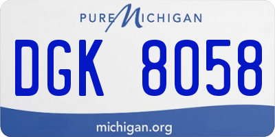 MI license plate DGK8058
