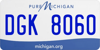 MI license plate DGK8060