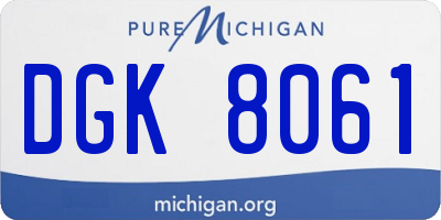 MI license plate DGK8061