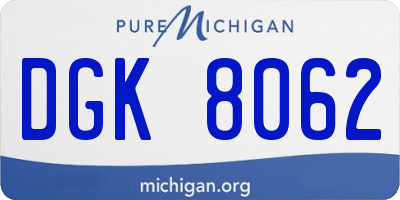 MI license plate DGK8062