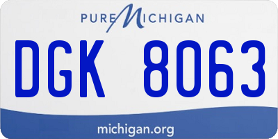MI license plate DGK8063
