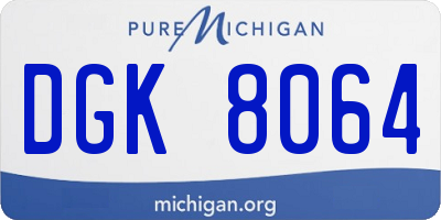 MI license plate DGK8064