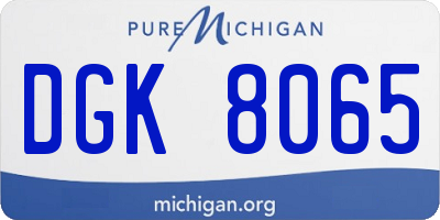 MI license plate DGK8065