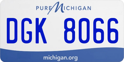 MI license plate DGK8066