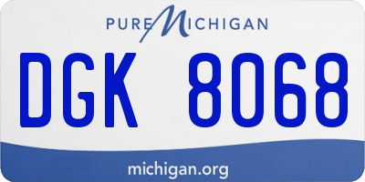 MI license plate DGK8068