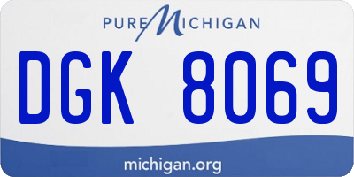 MI license plate DGK8069
