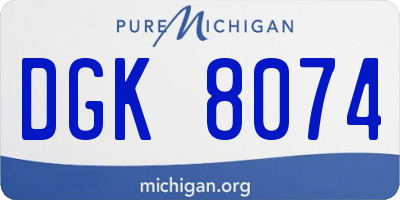 MI license plate DGK8074