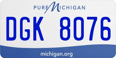 MI license plate DGK8076