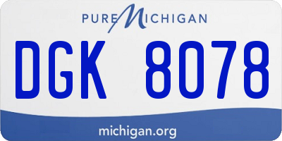 MI license plate DGK8078