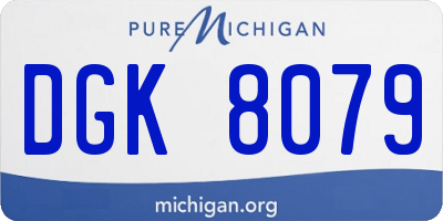 MI license plate DGK8079