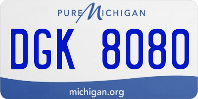 MI license plate DGK8080