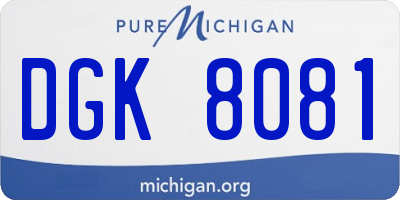 MI license plate DGK8081