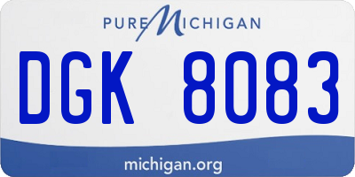 MI license plate DGK8083