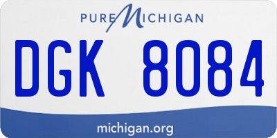 MI license plate DGK8084