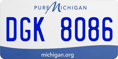 MI license plate DGK8086