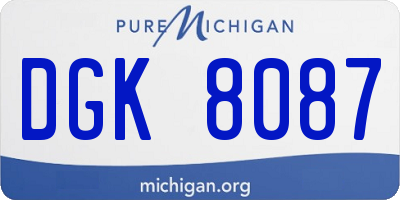 MI license plate DGK8087