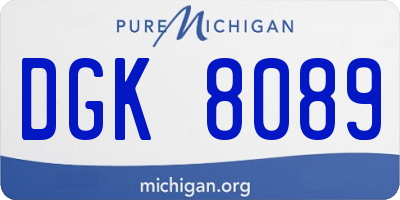 MI license plate DGK8089