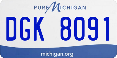 MI license plate DGK8091