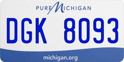 MI license plate DGK8093