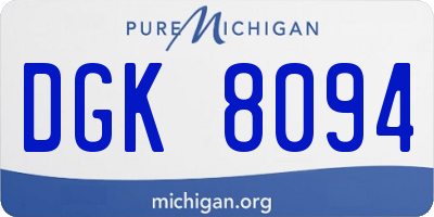 MI license plate DGK8094