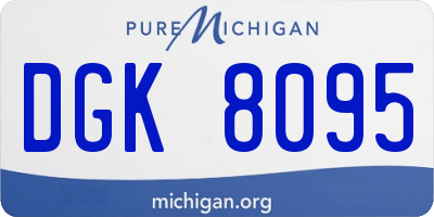 MI license plate DGK8095