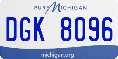 MI license plate DGK8096