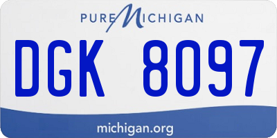MI license plate DGK8097