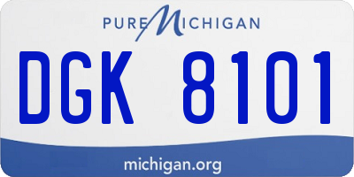 MI license plate DGK8101