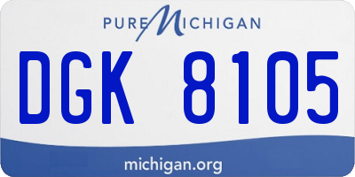 MI license plate DGK8105