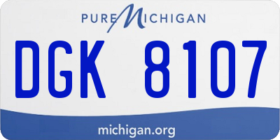 MI license plate DGK8107