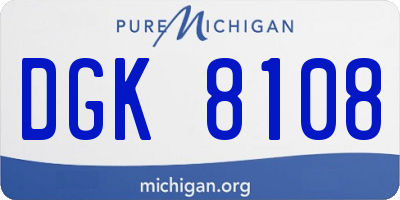 MI license plate DGK8108