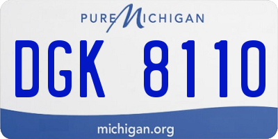MI license plate DGK8110