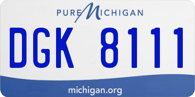 MI license plate DGK8111