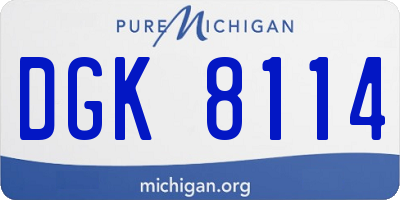 MI license plate DGK8114