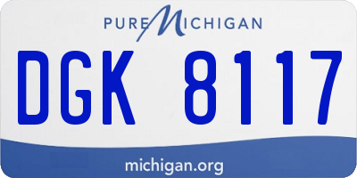 MI license plate DGK8117