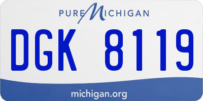 MI license plate DGK8119