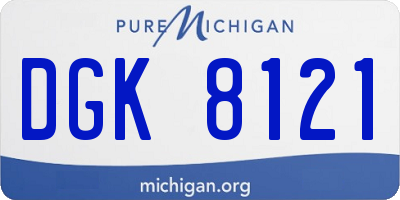 MI license plate DGK8121