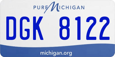 MI license plate DGK8122