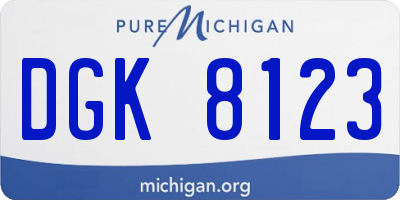 MI license plate DGK8123