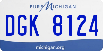 MI license plate DGK8124