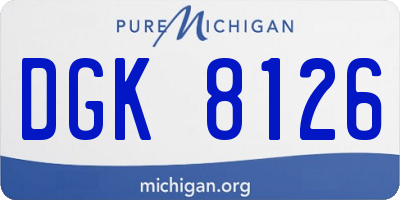 MI license plate DGK8126
