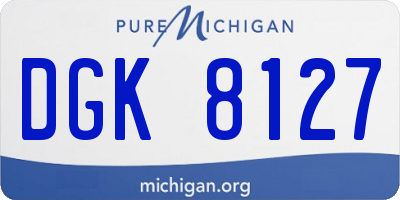 MI license plate DGK8127